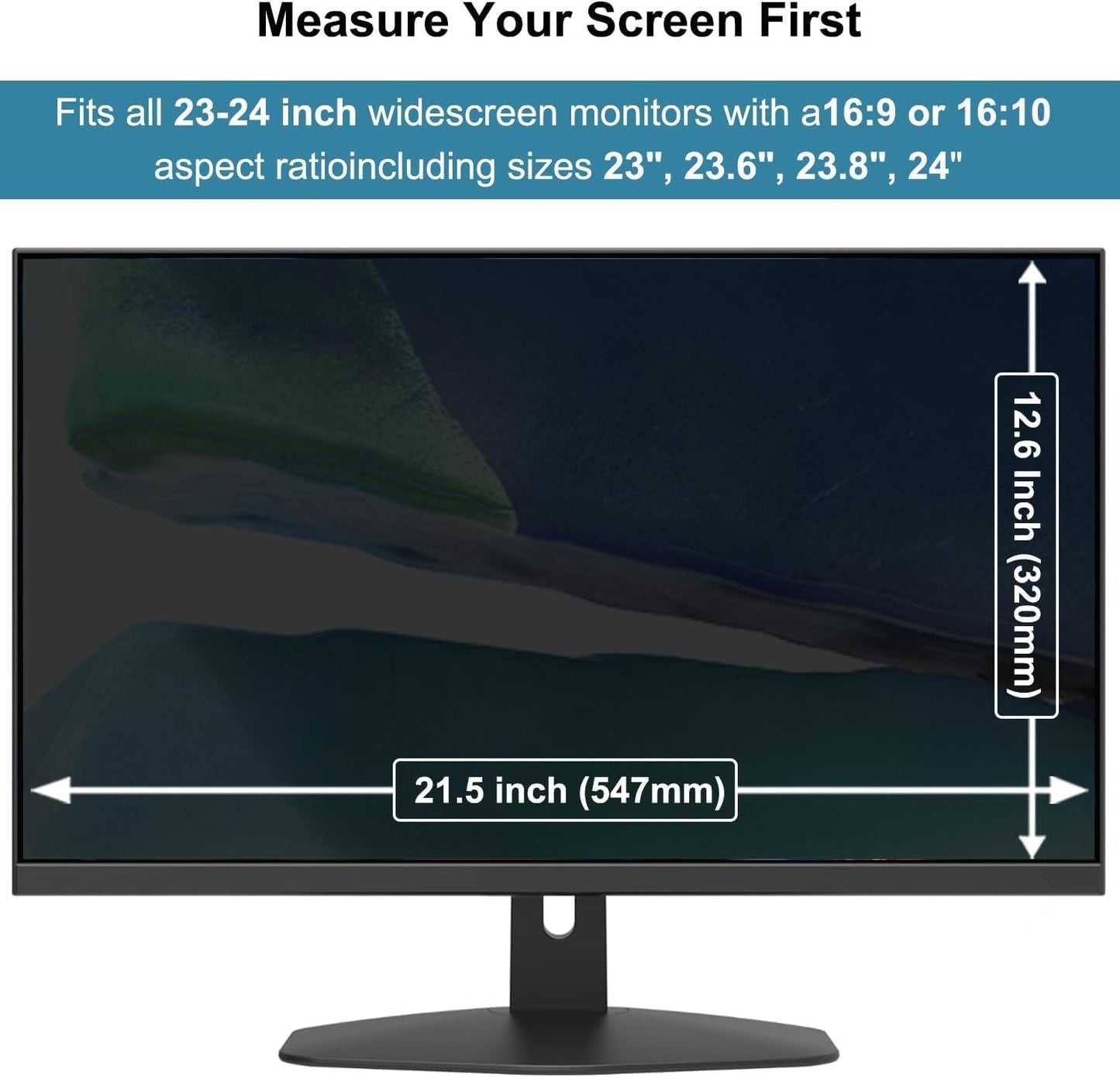 Hanging Computer Privacy Screen Protector Shield Compatible for 23/24 Inch Widescreen Desktop Monitor -Anti Glare & Blue Light Filter-Hanging Design for Easy On/Off
