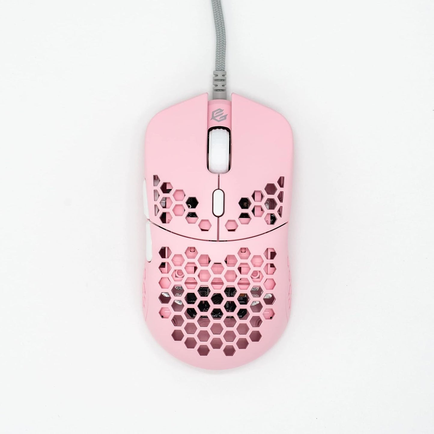 Gwolves Hati HTS Lightweight Honeycomb Wired Gaming Mouse,~52g,3389 Sensor,16,000 DPI, Low Latency,Anti-Interference,6 Programmable Buttons,On-Board Memory,PC/Mac and Laptop (Pink, HTS - Small)