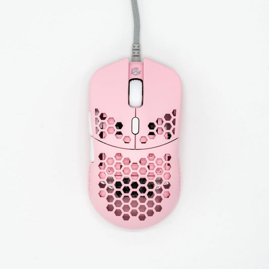 Gwolves Hati HTS Lightweight Honeycomb Wired Gaming Mouse,~52g,3389 Sensor,16,000 DPI, Low Latency,Anti-Interference,6 Programmable Buttons,On-Board Memory,PC/Mac and Laptop (Pink, HTS - Small)