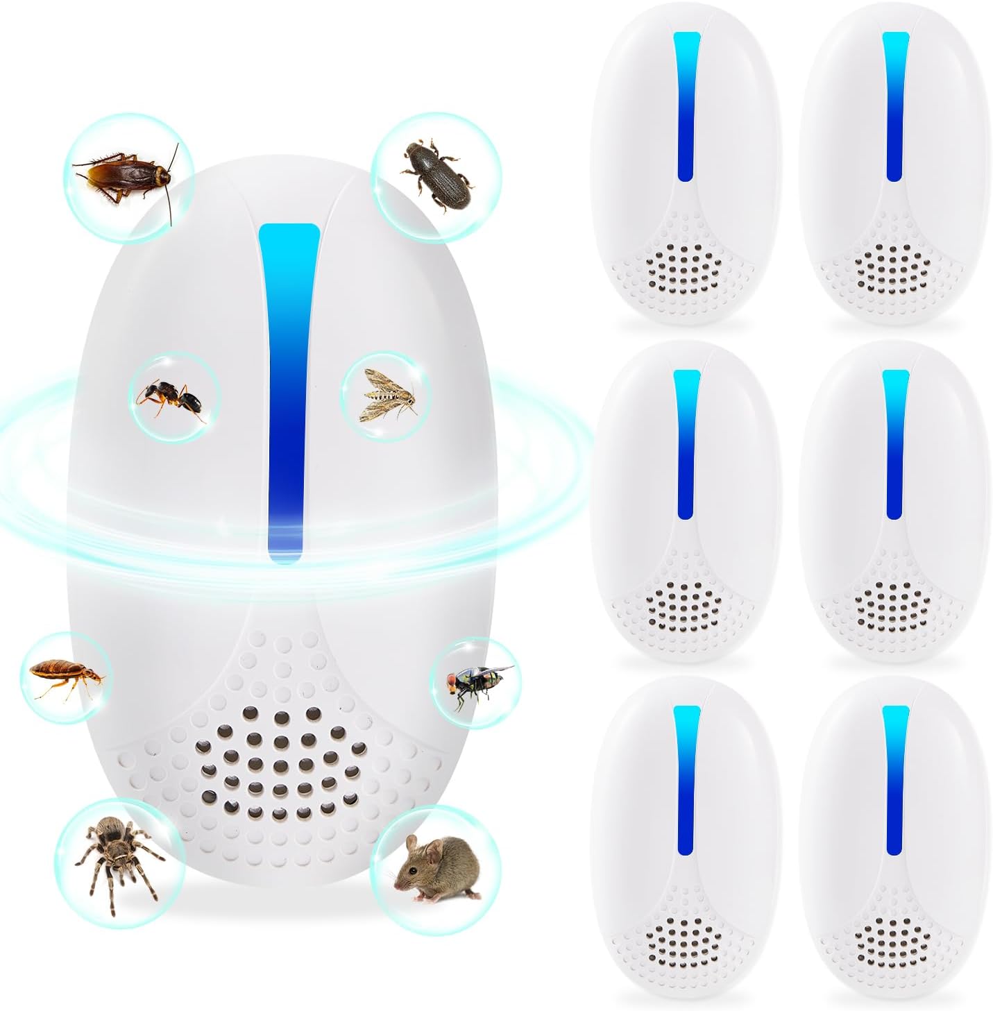 2025 Upgraded Version Ultrasonic Repeller Indoor, Mouse Traps Repellent Plug in, Pest Control, Repellent Roach, Rodent, Mouse, Bugs, Mosquito, Spider, Ant for Home,Kitchen, Office, Warehouse 6 Packs