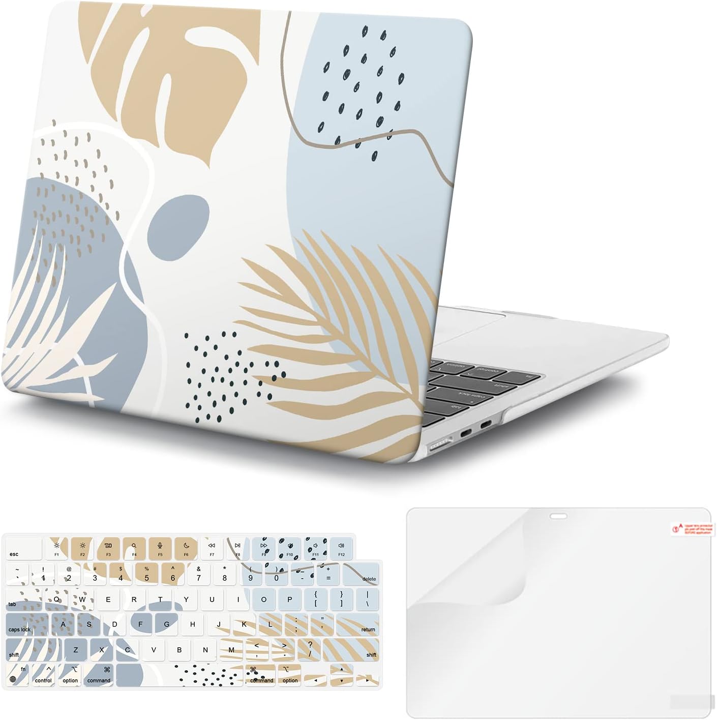 iCasso for MacBook Air 13 inch Case 2025 2024-2022 Release M4 A3240 M3 A3113 A2681 M2 with Liquid Retina Display, Hard Plastic Shell for Mac Air 13.6, Keyboard Cover&Screen Protector, Morandi Blue