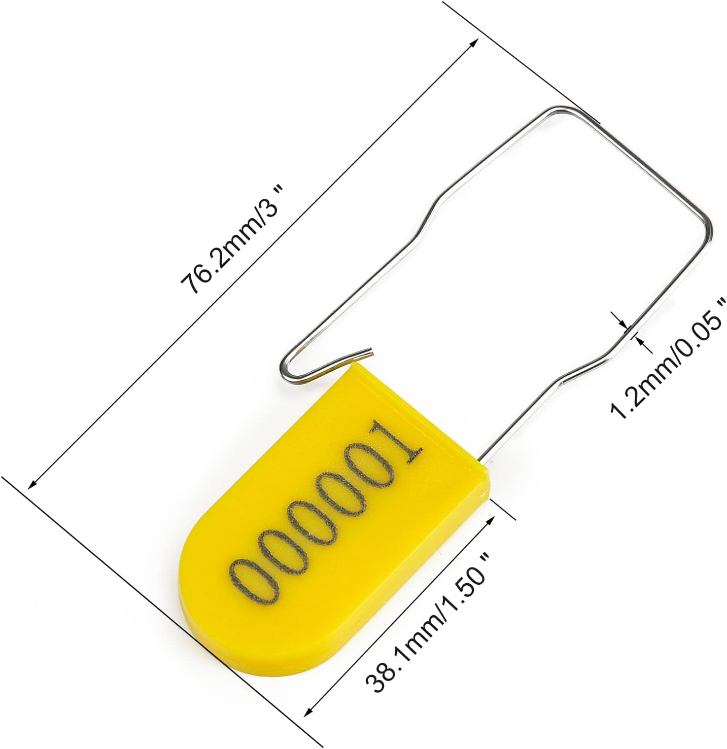 500PCS Plastic Padlock Security Seals Metal Wire Padlocks Electric Meter Seal Disposable Anti-Tamper Lock Numbered Anti Tamper Tag Hasps Yellow