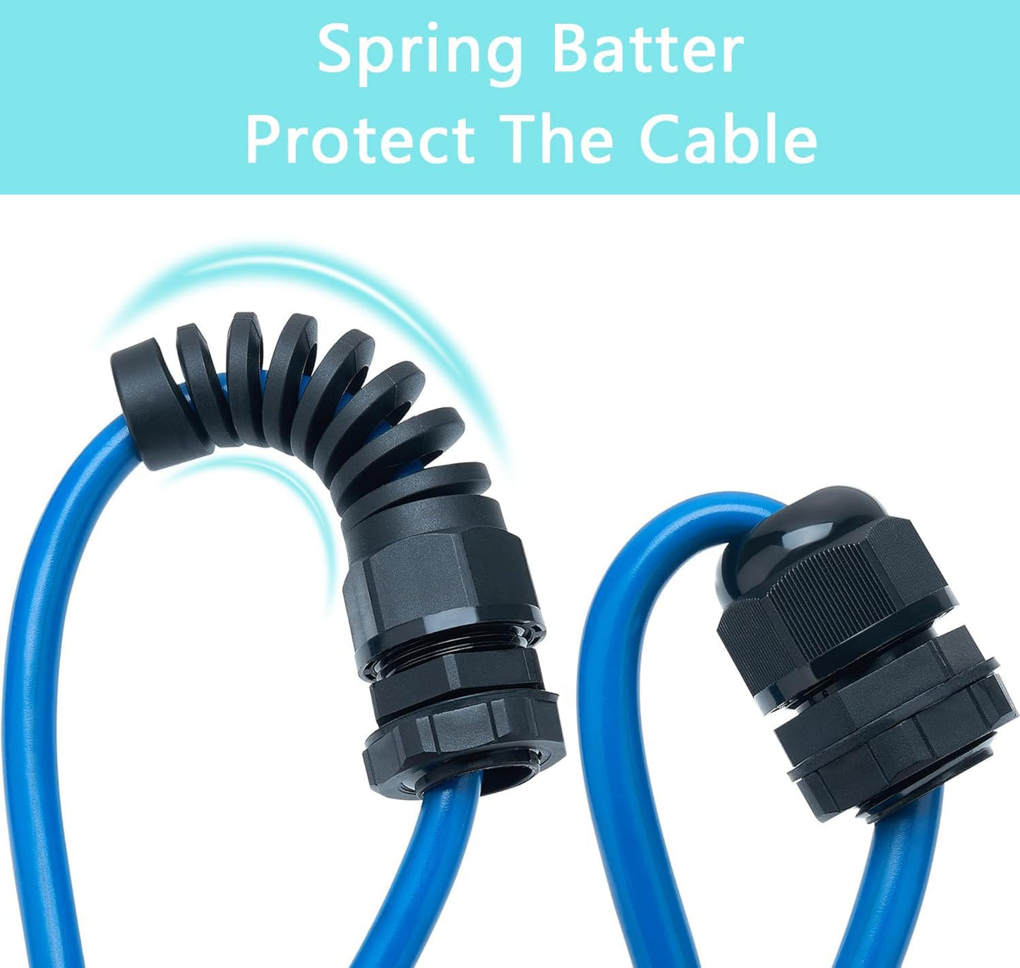 20 Pcs Waterproof Cable Gland, PG7 Thread(3-6.5mm), Made of PA66 Material,waterproof wire grommet Strain Relief Cord Connectors,Suitable for Various Electrical Installations