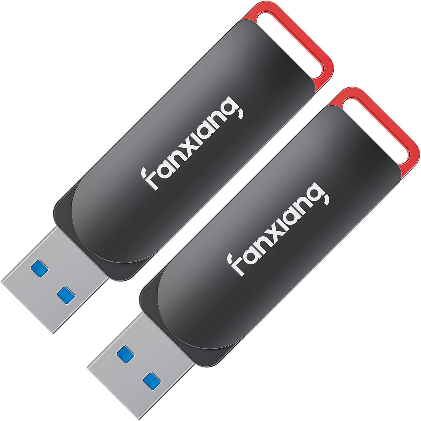 2 Pack 128GB USB Flash Drive, Metal Thumb Drives, USB 3.2 Up to 200MB/s Type A Memory Stick for Storage and Backup, F309