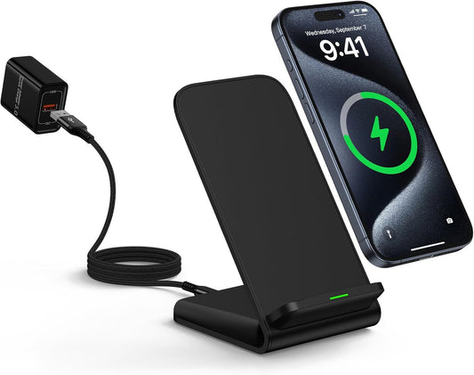 Pixel 9 10 Wireless Charger 15W Fast Charging for Google Pixel 10 9A 9 Pro XL Fold 8A 8 Pro 7A 7 6 Pro,Android Wireless Phone Charging Stand & QC Charger for Samsung Galaxy Z Fold Flip 6 S25 S24 S23