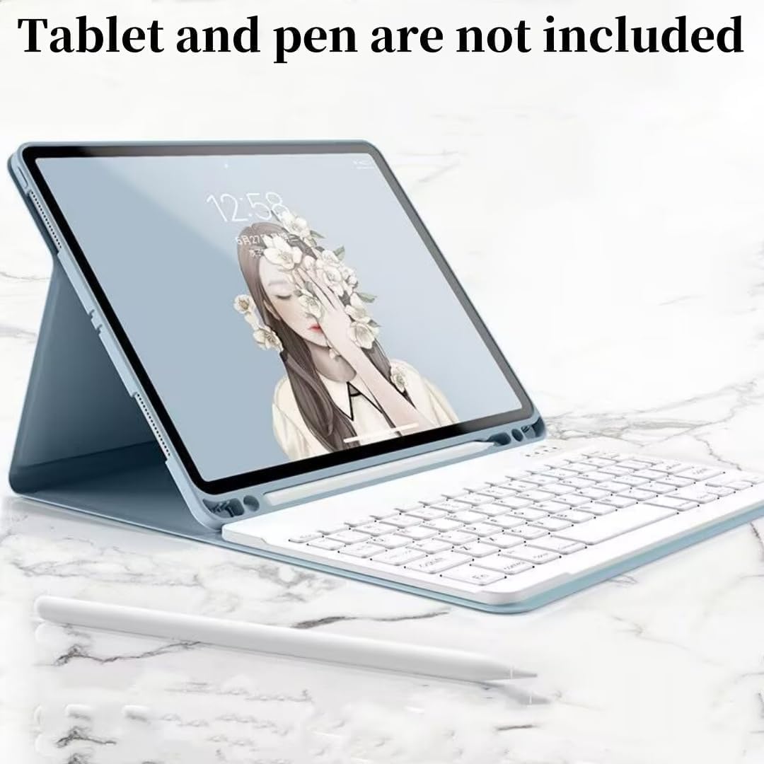 Keyboard Case for iPad Air 11-inch M3/M2 (2025/2024)/ Air 5th 4th Generation 10.9" with Mouse and Rainbow Backlit Magnetic Detachable Bluetooth Keyboard Cover,Black