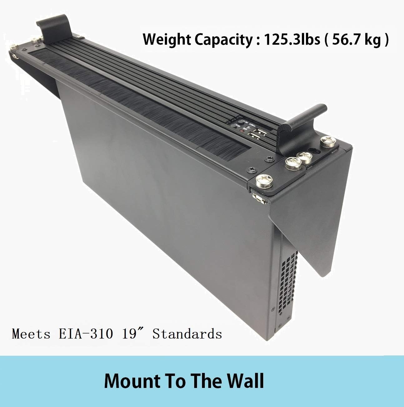 Jingchengmei 1U Disassembled Rack Mount Cable Management Panel with Brush for Cable Entry for 19-Inch Rack or Cabinet Black (BF01UAB2) (Pack of 2)