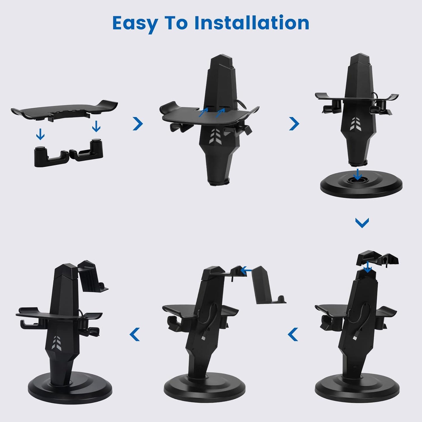 alcopanda VR Stand, Headset Charging Dock, VR Display Stand Accessories for Meta Quest 2, PSVR 2,Rift, Rift S,Valve Index Headset and Touch Controllers
