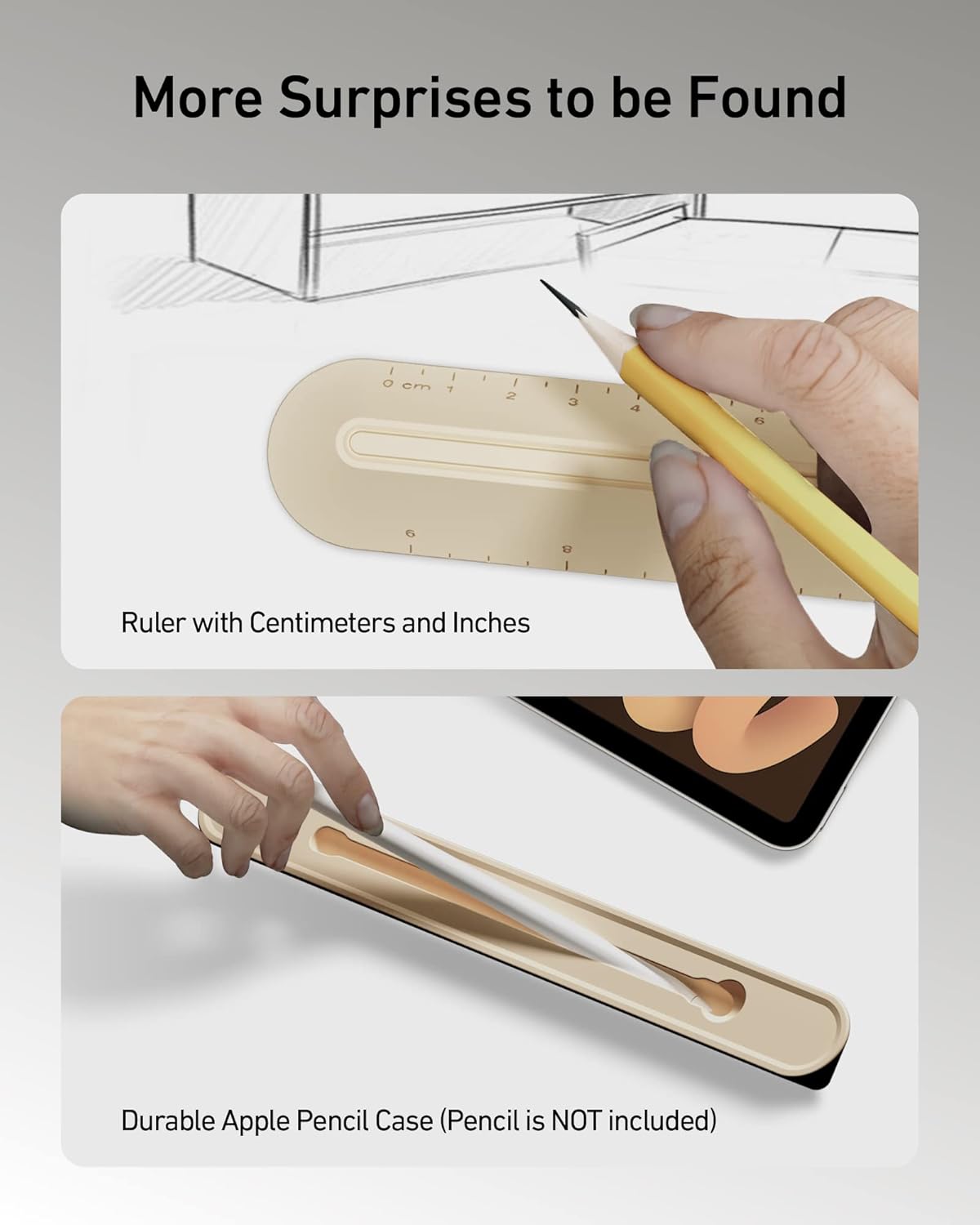 3 in 1 Silicone Laptop Stand, Keyboard Riser for Ergonomic Typing/Reading, Portable Laptop Cooling Stand, for Home Office School and Travel, Oval Base, Bright Beige