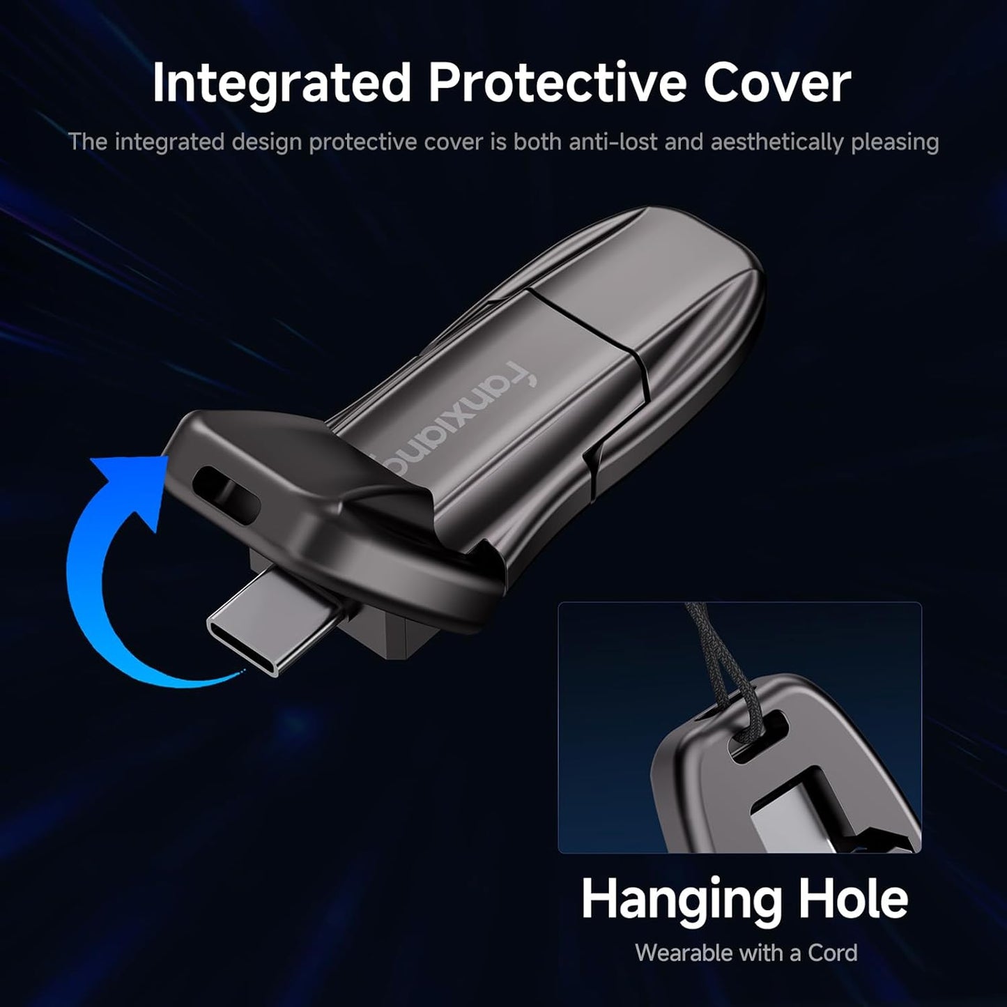 Flash Drive 1TB, USB 3.2 Gen2 Up to 1050MB/s, USB Drive, USB A + Type C External Portable SSD for iPhone 15/Pro/Android Phone/Windows/MacPC/Laptops, FF952