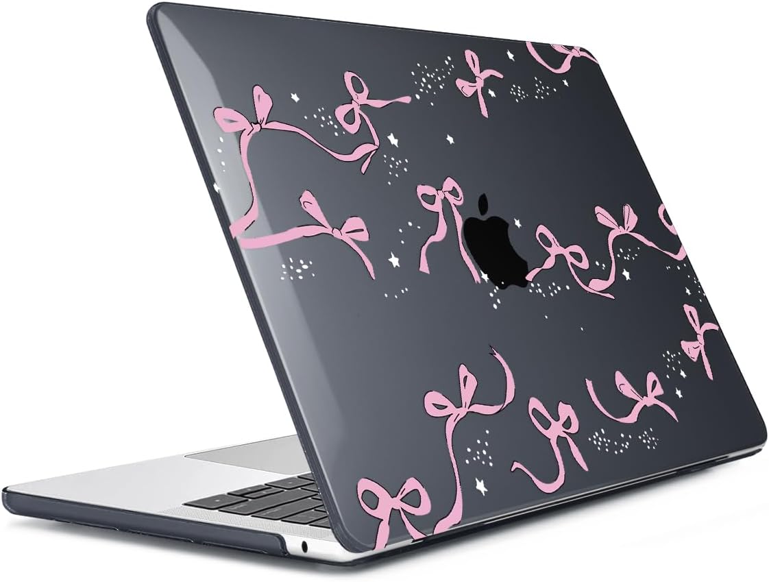 Compatible with MacBook Air 13.6 inch Case 2025 2024 2023 2022 Release M4 A3240 M3 A3113 M2 A2681 with Touch ID, Plastic Hard Shell Case&Keyboard Cover&Screen Protector&Webcam Cover, Bows-b