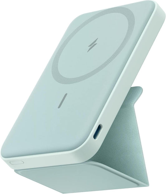 Anker 622 Magnetic Battery (MagGo), 5,000mAh Foldable Magnetic Wireless Portable Charger with Stand and USB-C Port (On The Side), Magsafe-Compatible for iPhone 16/15/14/13 Series