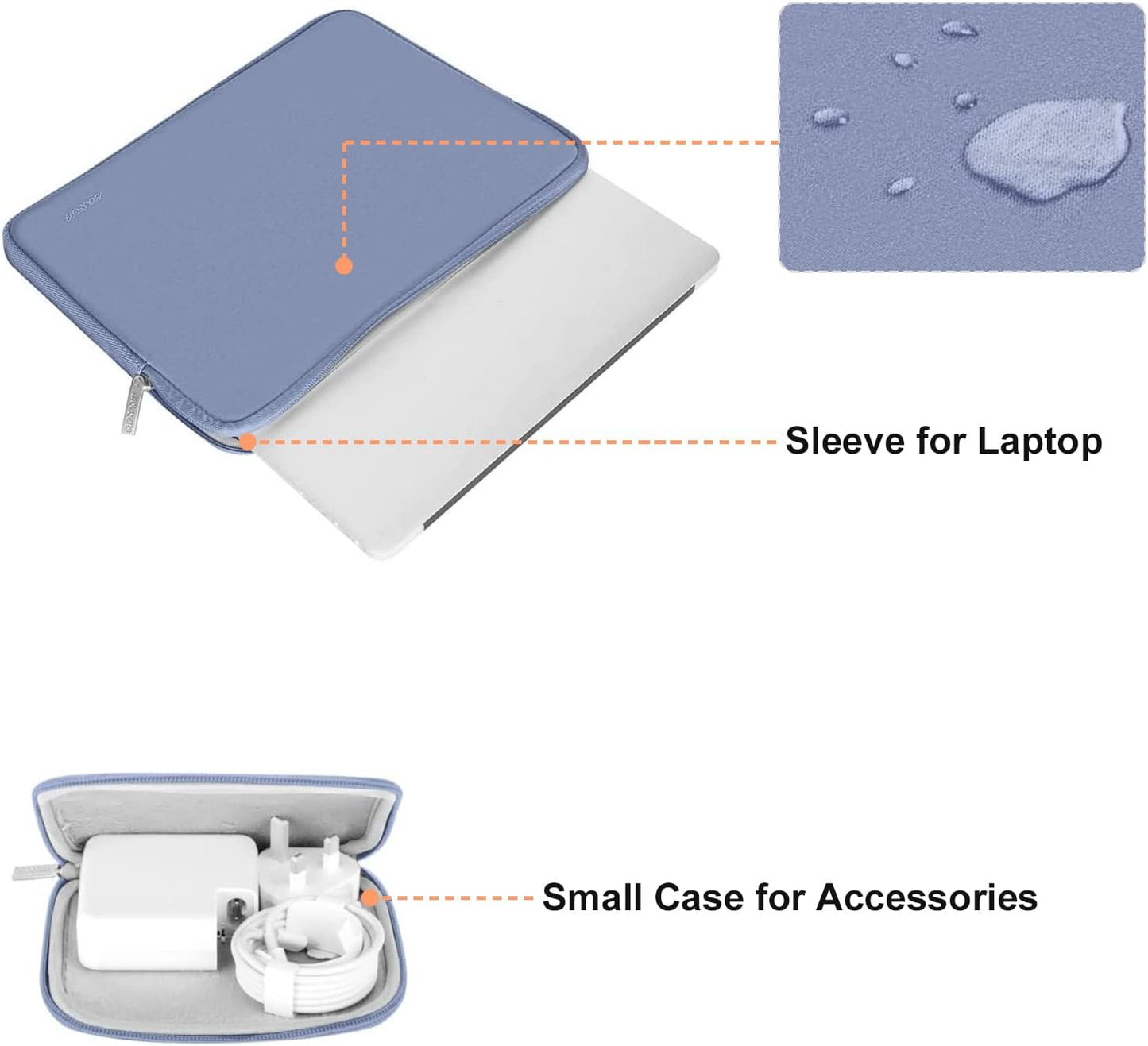MOSISO Laptop Case 13 inch, 13 inch Laptop Sleeve Bag Compatible with MacBook Air 13 M4 M3 M2 M1 2025-2018 / Pro 13 M2 M1 2025-2016, Neoprene Computer Sleeve Bag with Small Case, Pastel Blue