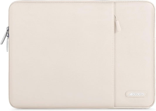MOSISO Laptop Case 13.3 inch, 13-13.3 inch Laptop Sleeve Compatible with MacBook Air/Pro 13 / Pro 14, HP Dell ASUS Lenovo Notebook, Polyester Vertical Computer Sleeve Bag with Pocket, Sand