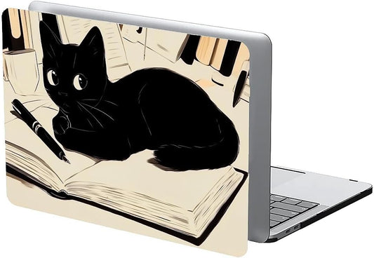 Compatible with MacBook Air 13.3 13.6 Inch Case 2022 2021 2020 2019 Plastic Hard Shell Case Cover,13.6 Air (A2681) M2 2022, Black Cat