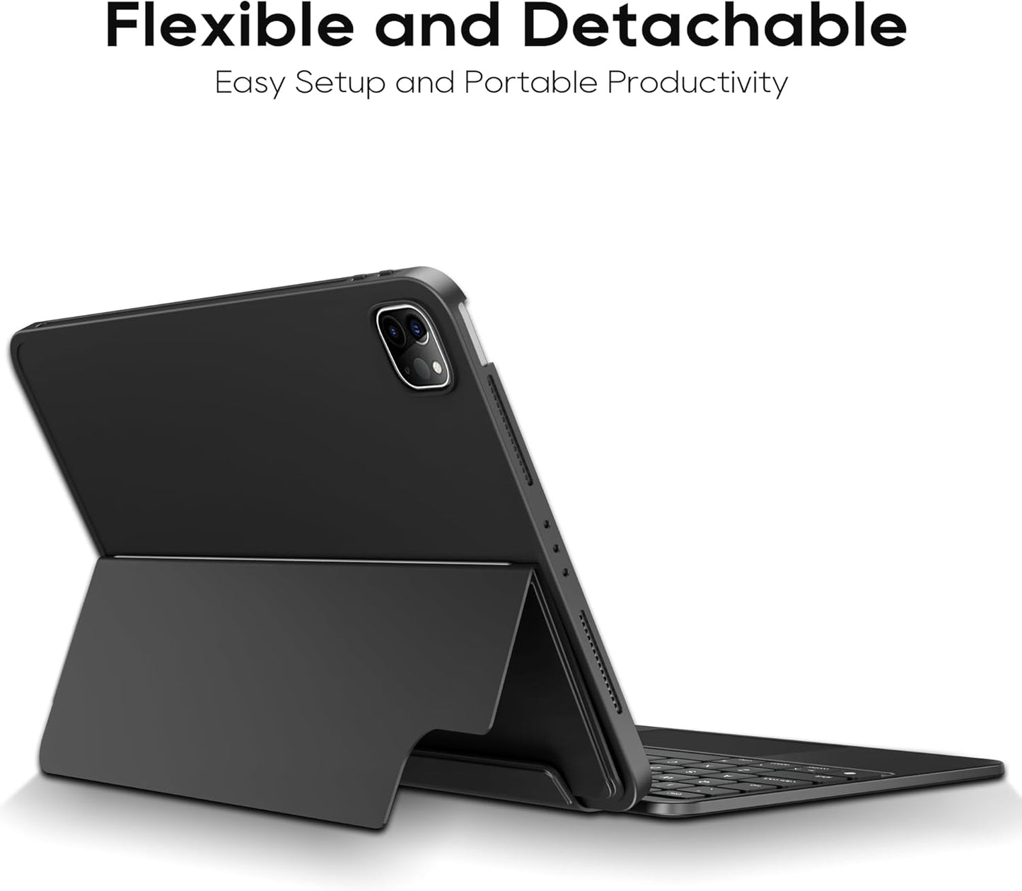 Detachable Keyboard Case for Apple iPad Pro 13 inch (M4) 2024: Wireless Backlit Keyboard with Trackpad, Magnetic Protective Cover