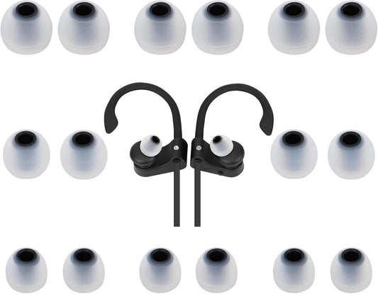 Earbud Tips Ear Bud Tips Soft Anti Slip Washable and Reusable Silicone Replacement Earbud Tips Fit Most in-Ear Earbuds(Inner Hole 3.8mm -5.1mm) 18pcs S M L