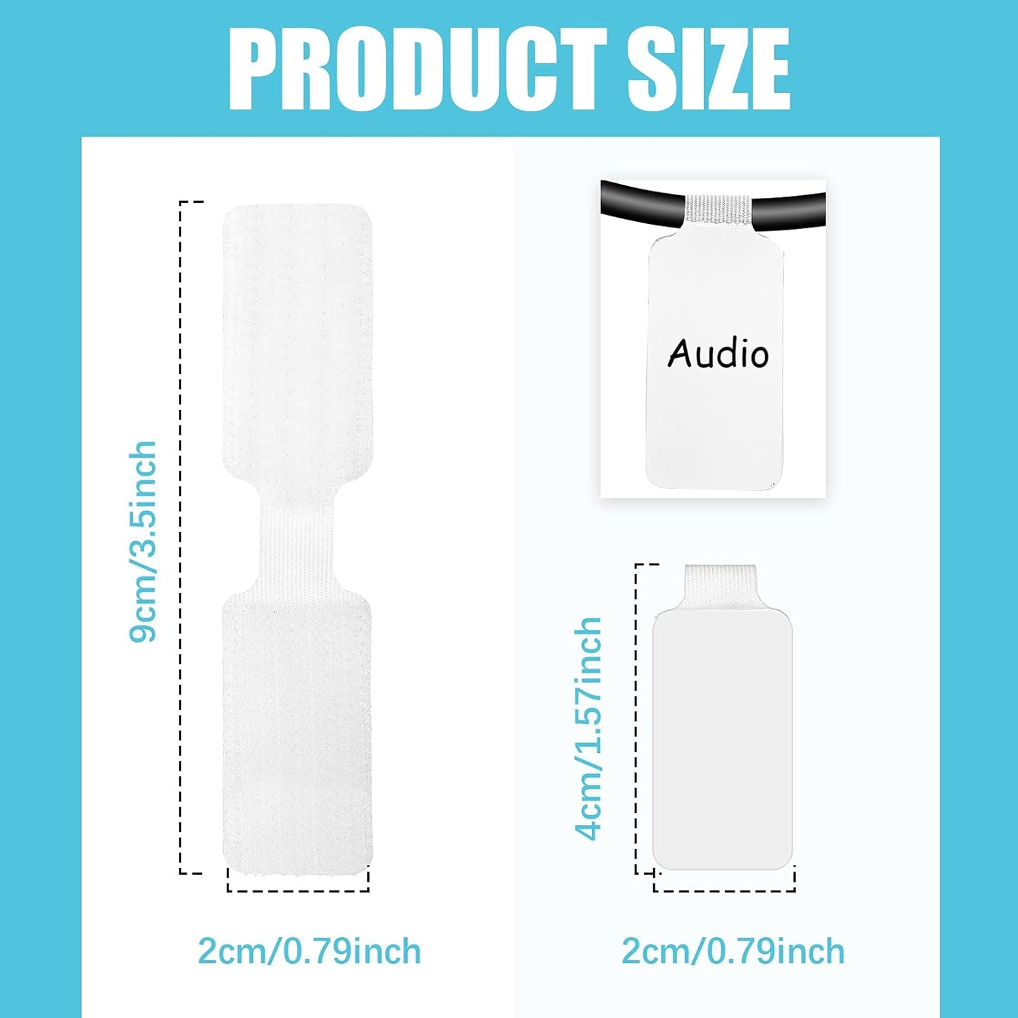 60 Pieces Self-Adhesive Cable Labels, Paste Wire Labels, Nylon Writable Cord Tags Waterproof White Wire Cable Tags for Electronics Office Computers Management and Identification (Pack of 2)