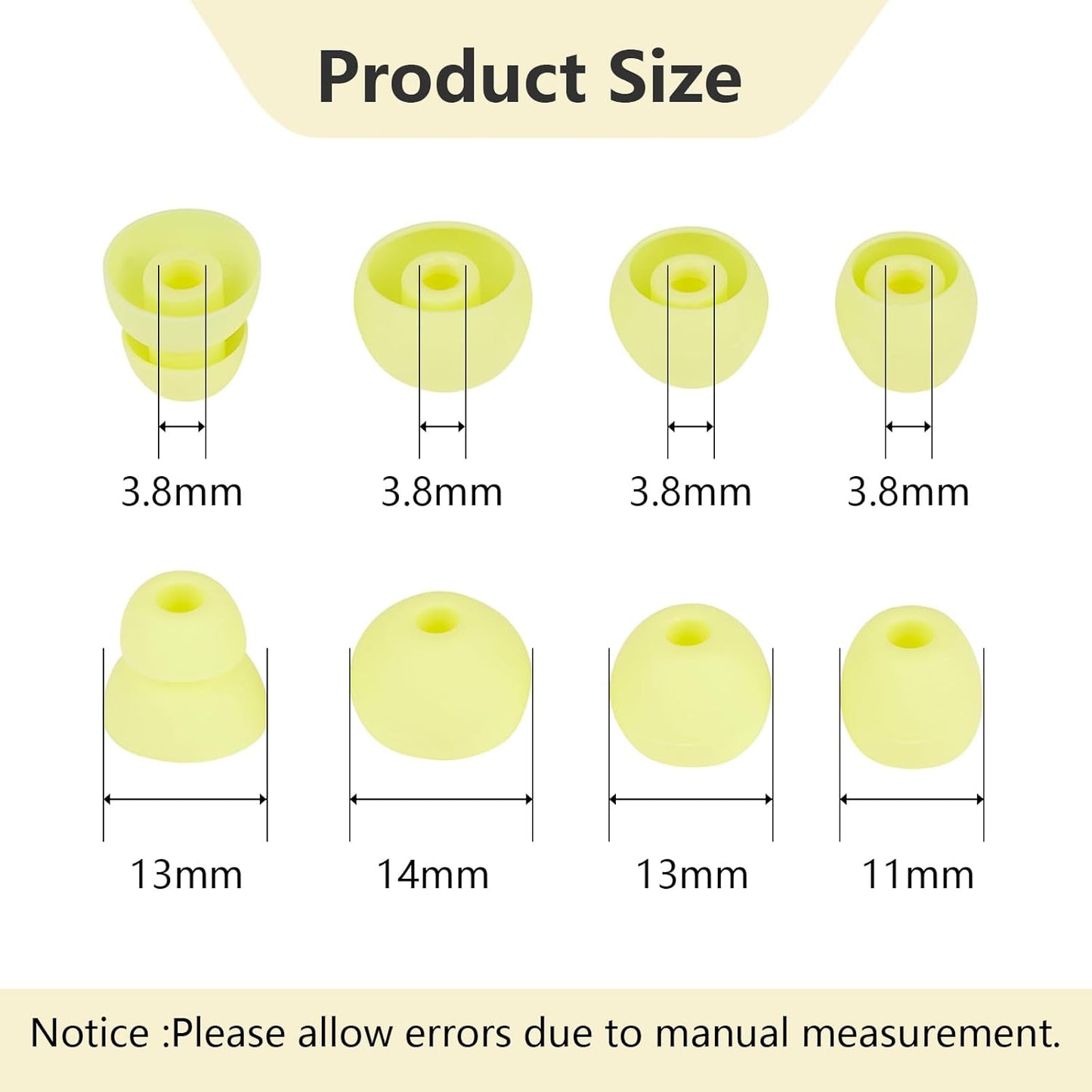 Earbud Replacement Tips Silicone Earbud Tips Ear Tips Compatible with Powerbeats Pro Beats Wireless Earphone Headphone Earbud Rubber Tips Eartips 4 Pairs