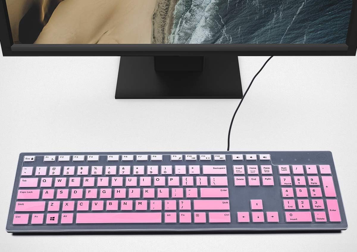 Dell Keyboard Cover & Skin for Wired KB216 & Wireless KM636, Inspiron AIO 3475/3670/3477 - Ombre Pink
