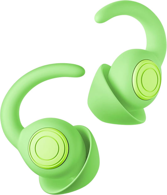Ear Plugs for Sleeping - Noise Reduction Soft Silicone Earplugs, 2 Pairs Reusable Hearing Protection Earplugs for Noise Sensitivity, Sleep,Travel,Sound Reduction Noise Cancelling - Green