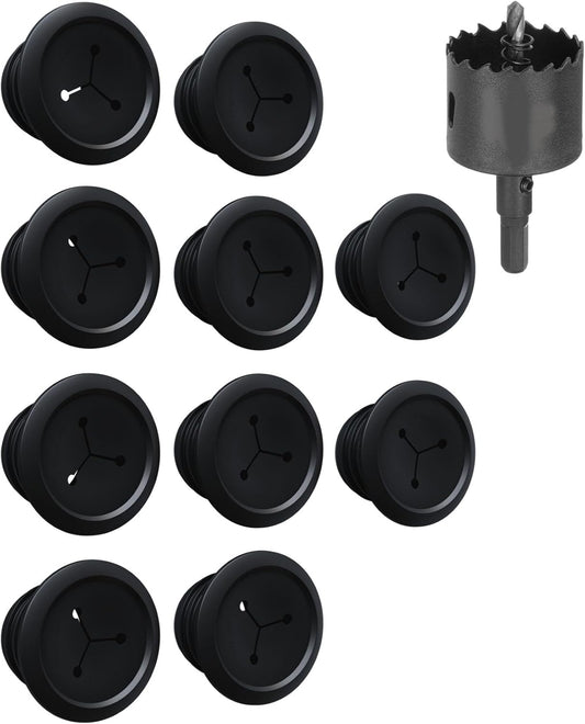 ECHOGEAR Wall Cable Hiders for Cable Management - 2.25" Mini Cord Hider Conceals 3 Low Voltage Cables Behind Wall - Perfect for Speakers, Mounted TVs, Desks & More - Black 10-Pack