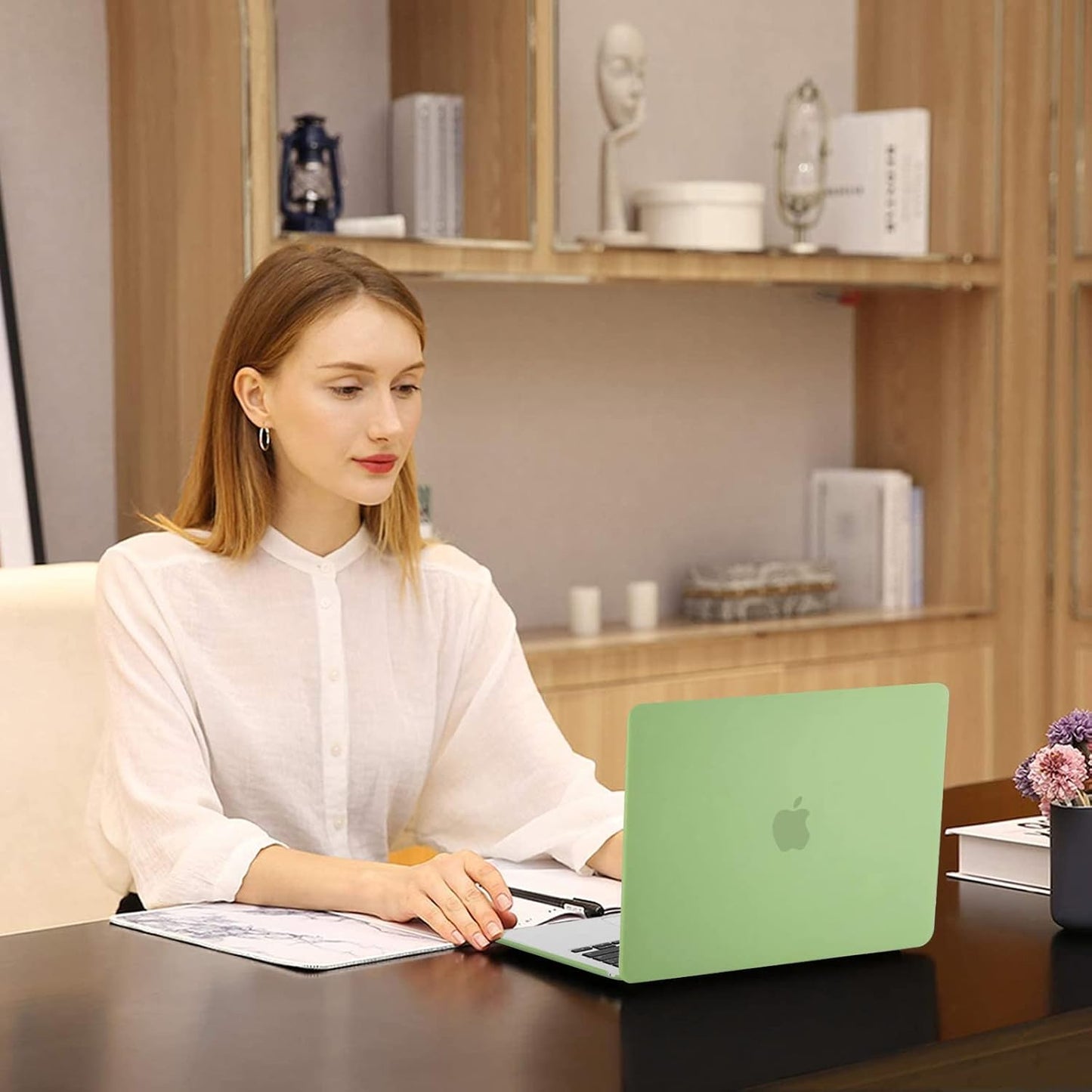 MOSISO Compatible with MacBook Air 13 inch Case 2025 2024 2023 2022 M4 A3240 M3 A3113 M2 A2681, Plastic Hard Shell&Keyboard Cover&Screen Film&Type C for MacBook Air 13.6 inch Case, Chartreuse