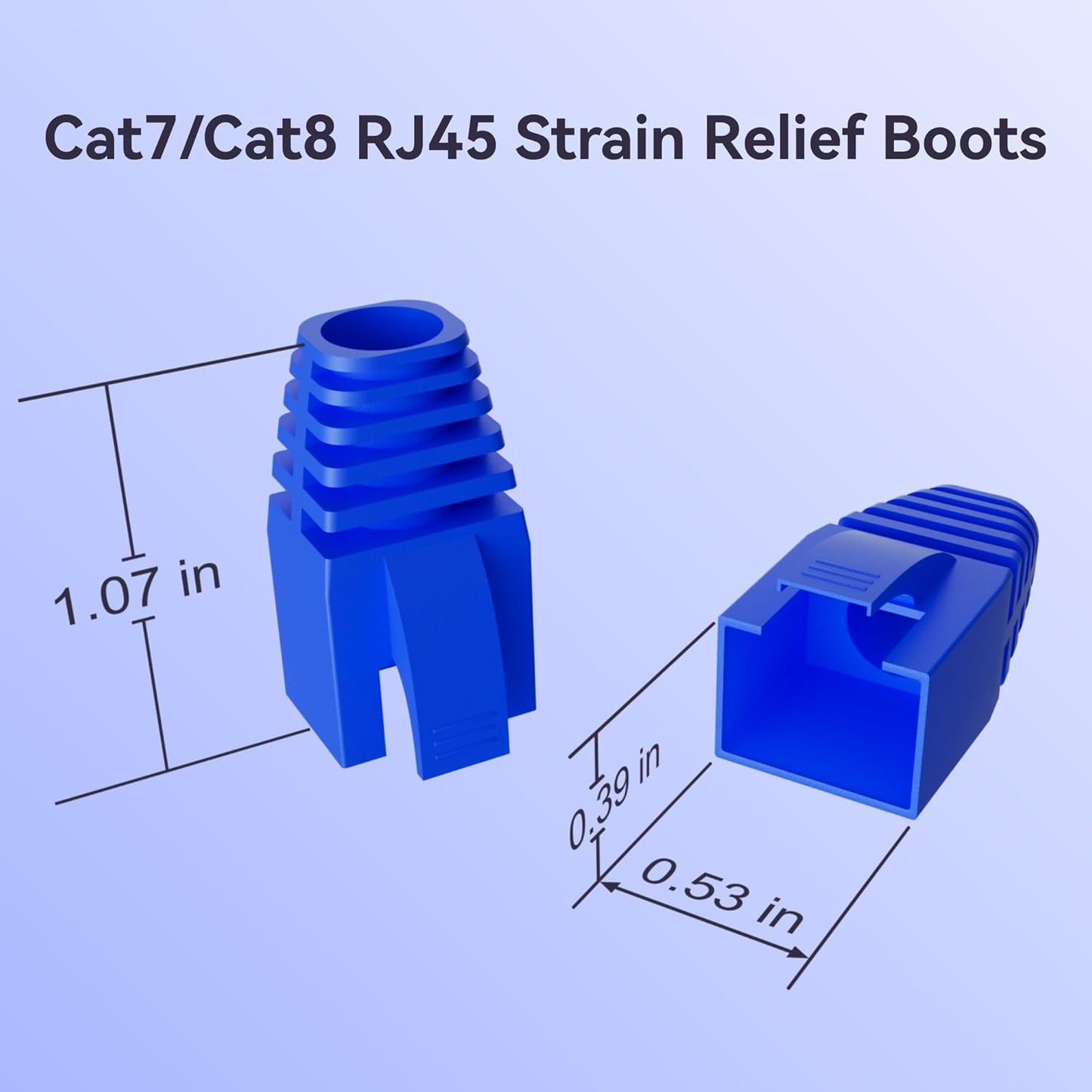 CableGeeker 100-Pack Cat7 / Cat8 RJ45 Strain Relief Boots, RJ45 Boot, Cat 6 Boot, Cat6 Ethernet Boots, Suitable for 8.5mm(0.33in) Ethernet Cables (Square-Press Multicolor)