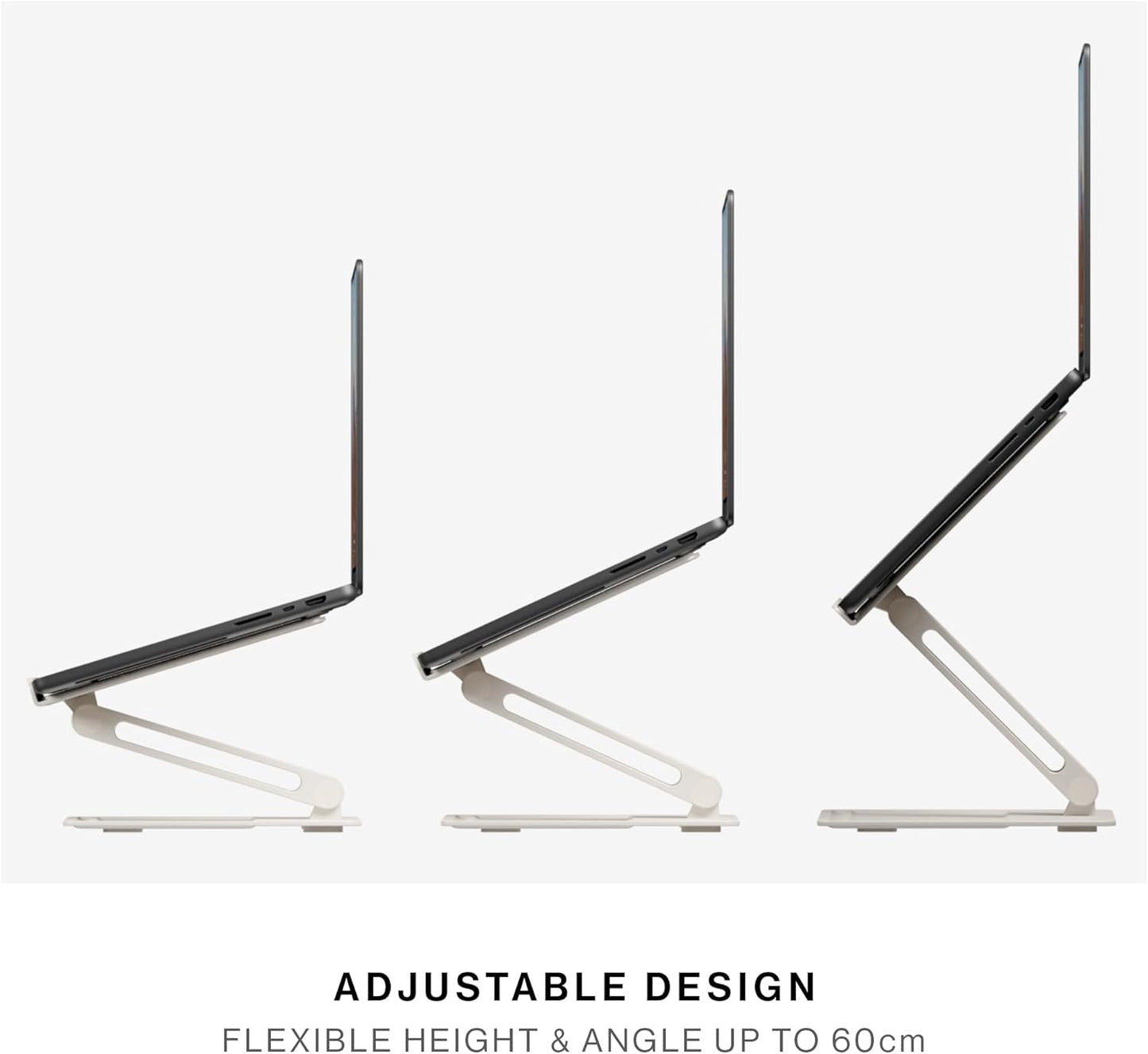 Native Union Desk Laptop Stand – Height Adjustable Ergonomic Computer Stand – Compatible with MacBook Air/Pro, iPad, Dell, HP, Lenovo, Microsoft Surface & Laptops & Tablets Up to 5kg (Sand Stone)