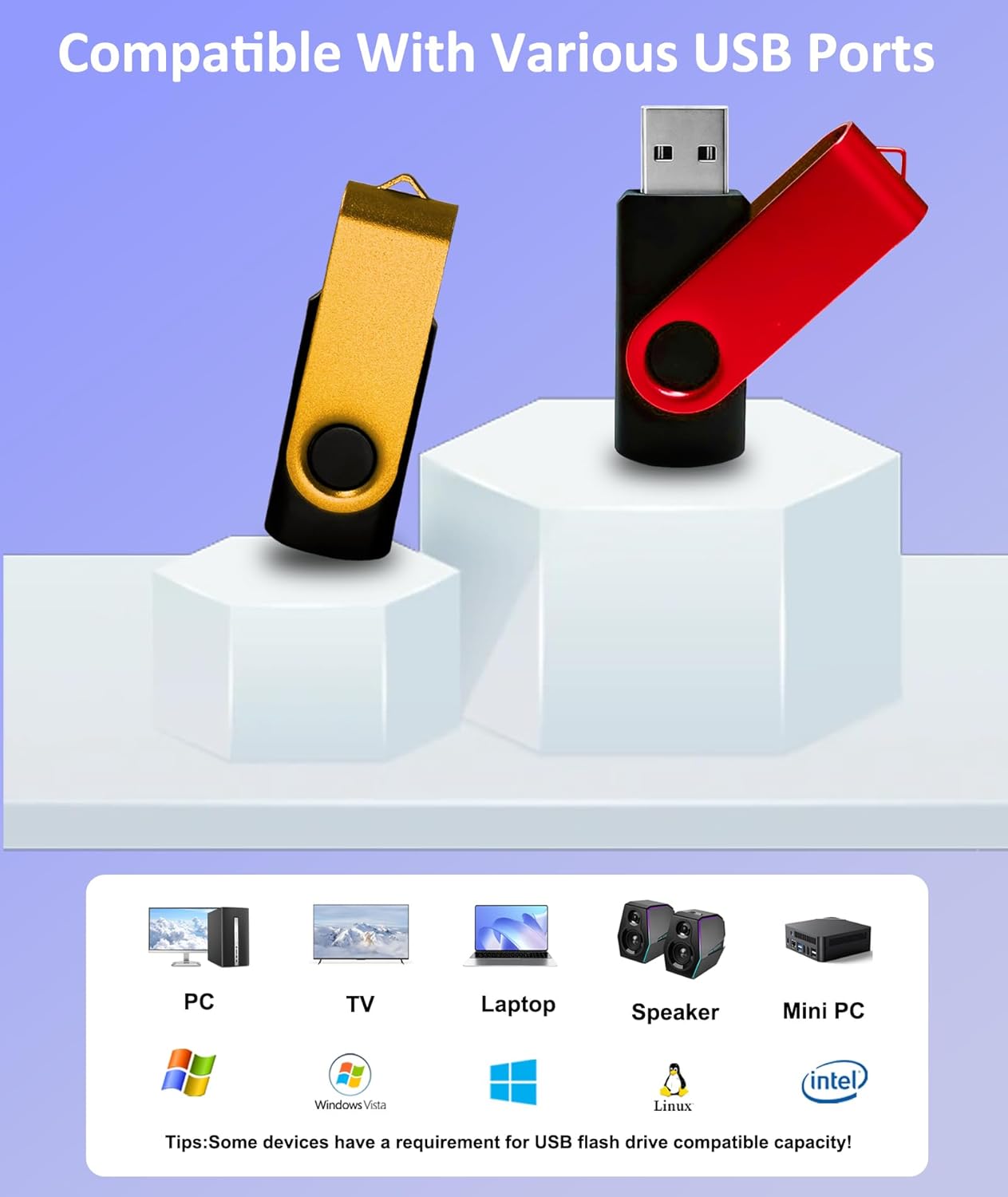 2GB USB Flash Drive 10 Pack, Nicepicten USB 2.0 Thumb Drives Zip Drive USB 2GB Memory Stick Swivel Pendrive Jump Drives Multipack with 10PCS Lanyard for Events Office (Colorful 10Pack 2 GB)