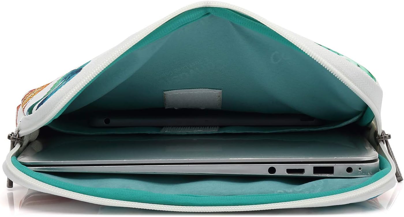 Canvaslove Rebound Bubble Cushioned Laptop Sleeve Case Bag with Handle and Pockets for MacBook Air Pro 13" and 12.5 inch-13.3 inch Laptop (Cactus)