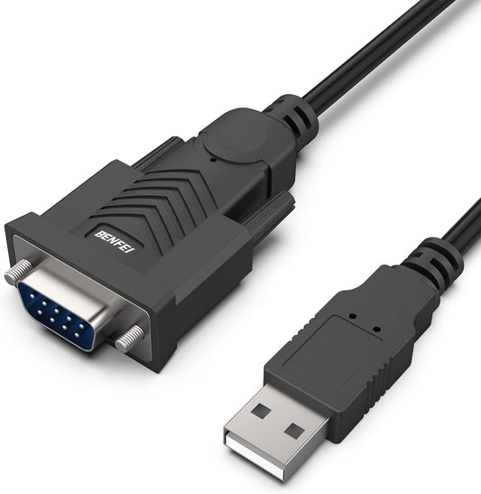 BENFEI USB to Serial Adapter, USB to RS-232 Male (9-pin) DB9 Serial Cable, Prolific Chipset, Windows 11/10/8.1/8/7, Mac OS X 10.6 and Above, 1.8M（Not VGA）