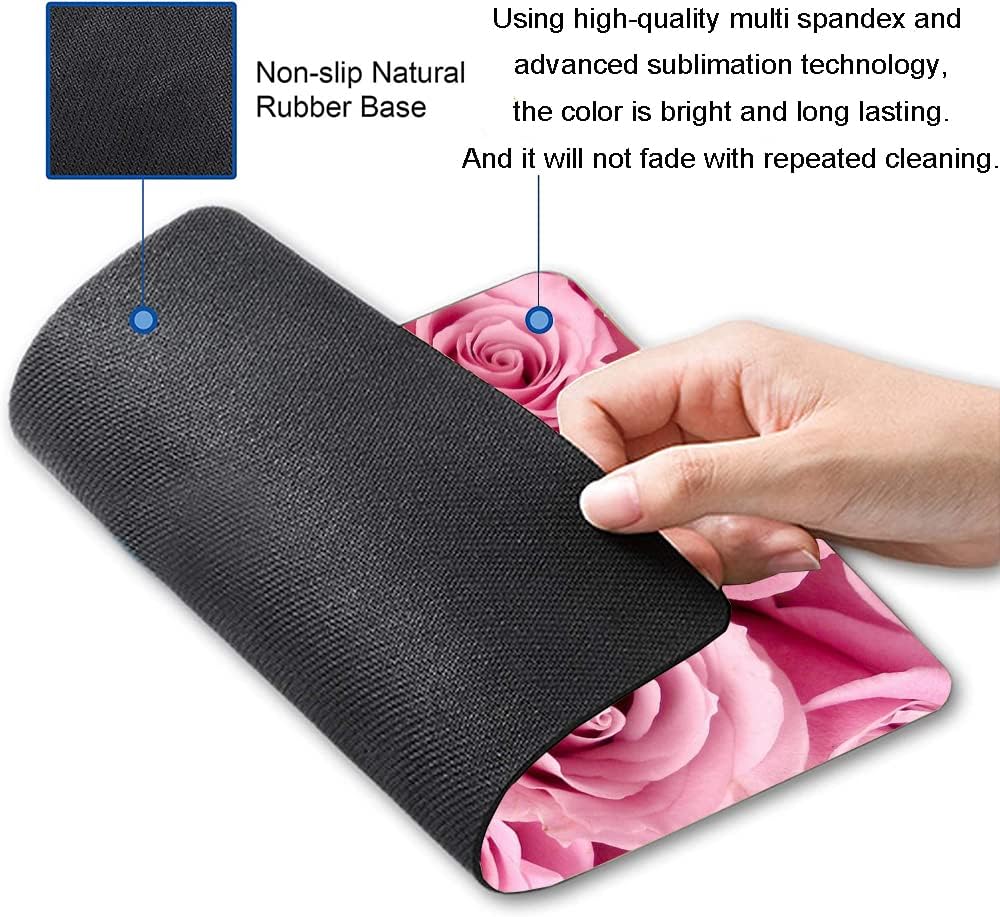 IMAYONDIA Pink Rose Mouse Pad, Waterproof Non-Slip Rubber Base Mouse Pad for Computer Laptop