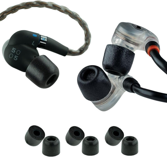 Comply 500 Core Series | Memory Foam Replacement IEM Ear Tips for KZ, Moondrop, FiiO Sennheiser & More | Superior Noise Isolation, Ultimate Comfort, Secure Fit | Black, Small (3 Pairs)