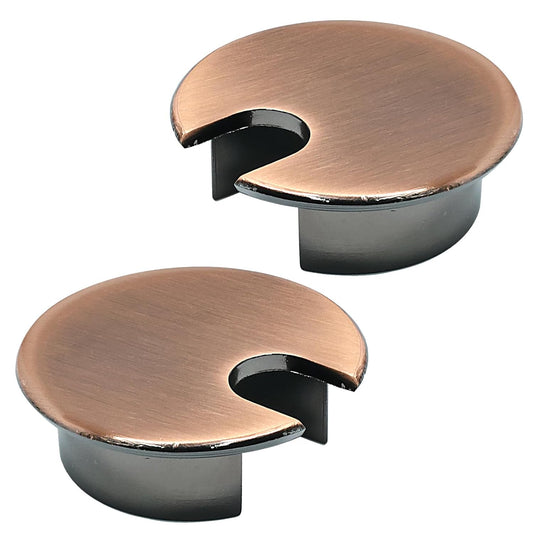 Desk Grommet 1-3/8" (35 mm), Desk Cord Hole Cover, Cable Grommet Metal Zinc Alloy Materilal, Desk Hole Grommet for Office and Home Table Cable, Detachable Cable Cord Organizer (Copper Red 2 Pcs)