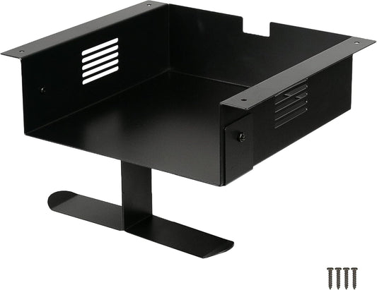 Ilyapa Under Desk Mount, Steel CPU Under Desk Computer Mount with Vents for Home Office Storage, Gaming Console Shelf - 2.8 x 8.1 x 8.5