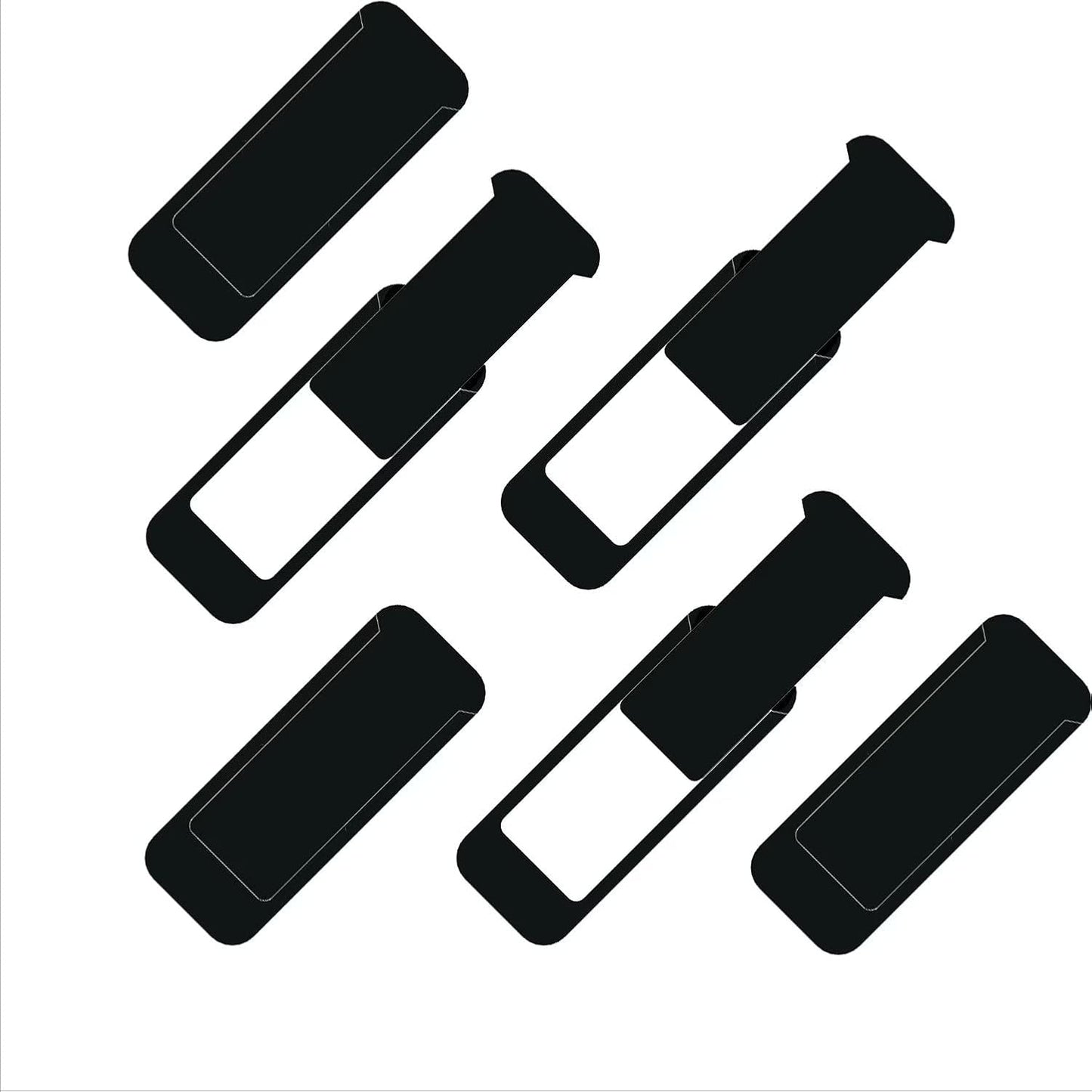 Laptop Camera Cover Slide, Webcam Cover Slide, Ultra-Thin, US Flag Pattern Design, 6 Pack Apply to Laptop, Tablet, MacBook Camera Cover Slide Protect Your Privacy (Black & 6-Pack)