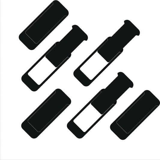 Laptop Camera Cover Slide, Webcam Cover Slide, Ultra-Thin, US Flag Pattern Design, 6 Pack Apply to Laptop, Tablet, MacBook Camera Cover Slide Protect Your Privacy (Black & 6-Pack)