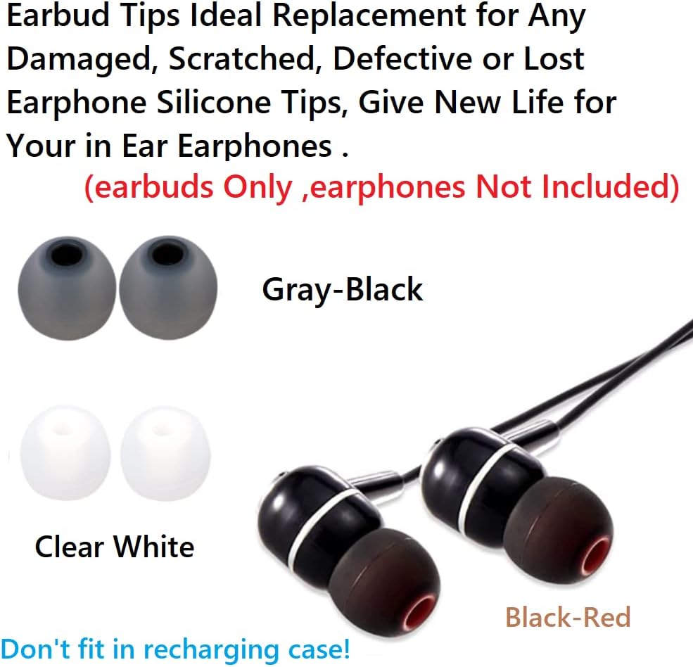 Earbud Replacement Tips Silicone Earbud Tips Headphone Earbud Tips Ear Gels Fit for Inner Hole from 3.8mm - 5.1mm Earphones 9 Pairs S/M/L