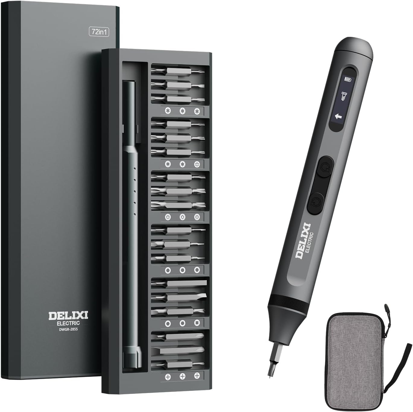 72 in 1 Electric Screwdriver Kit, 3.7V Dual-Head Precision Screwdriver Set with 3.5N.m Manual Screwdriver and 0.3N.m Mini Electric Screwdriver, Magnetic Case for Repair Cameras, Laptops, DIY Kits