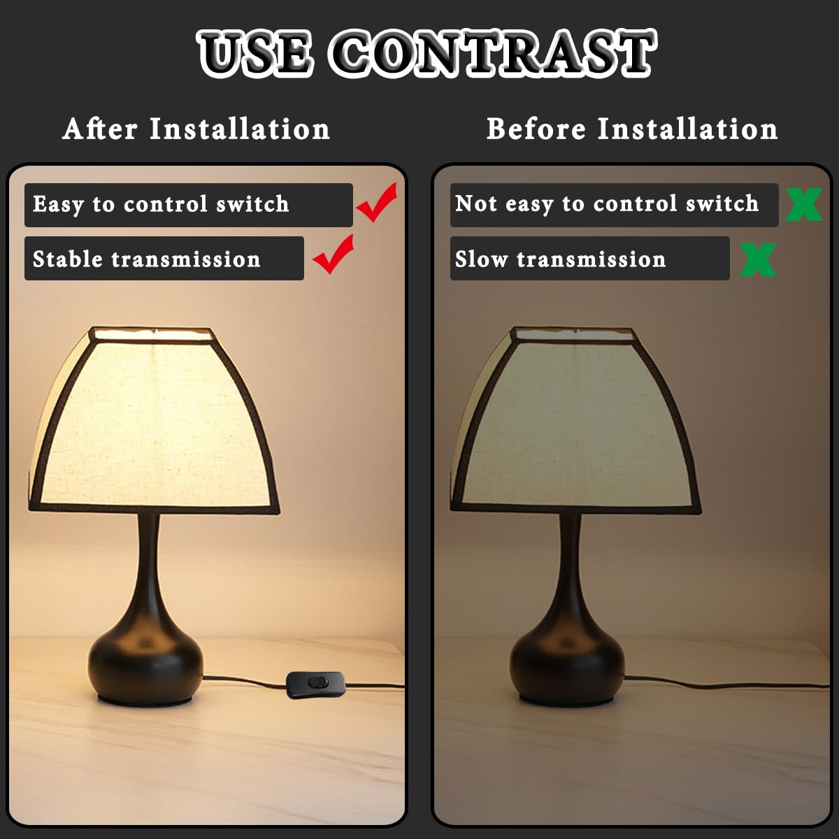 6PCS Inline Cord Switch AC 250V 2A Appliance Switch Replacement Button Control Rocker ON Off DPST with Cross Screwdriver Screw, for Bedroom Table Lamp Desk LED Lights OJ-318 Black