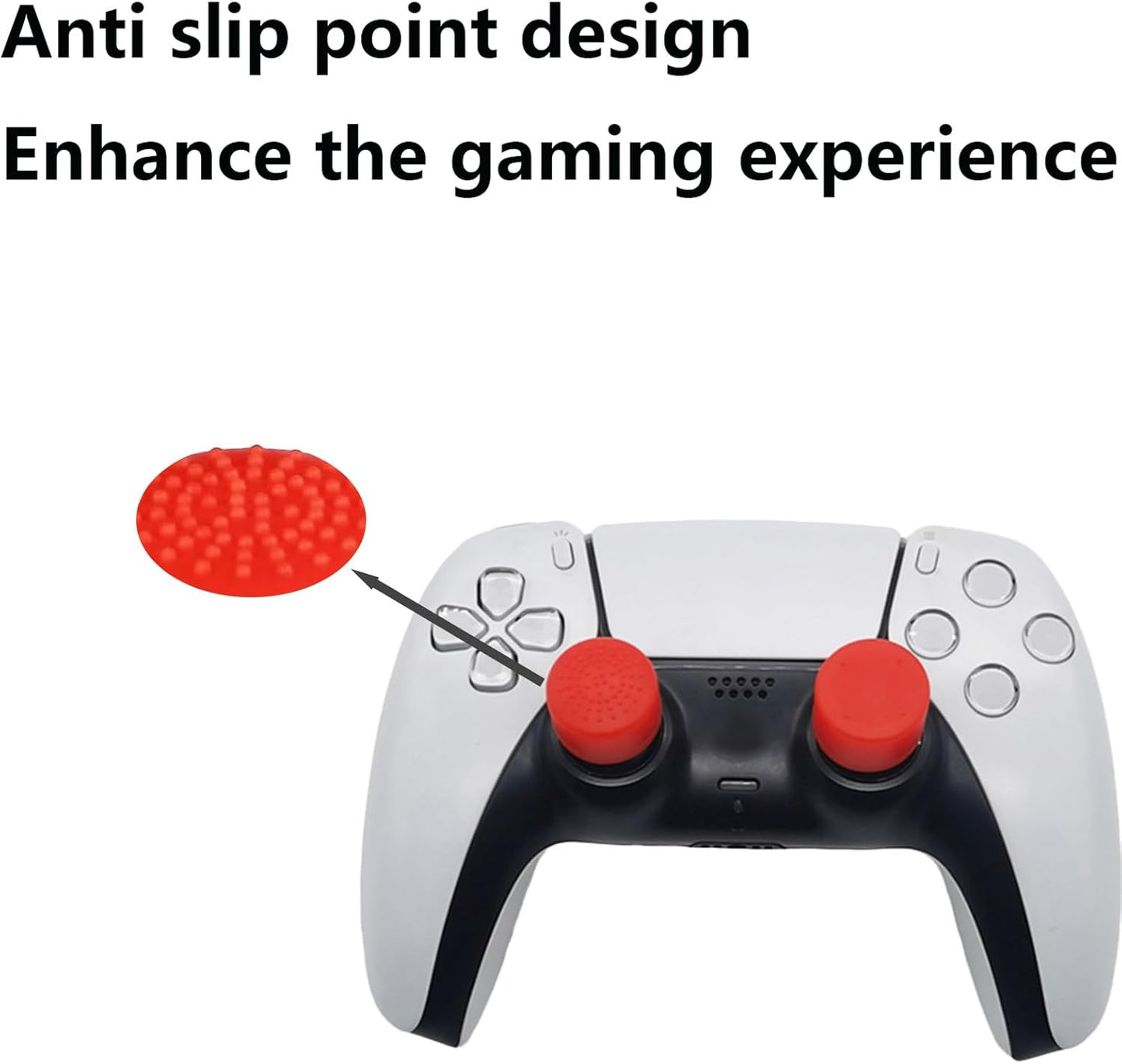 8PCS Silicone Thumb Grips for PS5/PS4/Switch Pro Controllers - 8 Joystick Caps - 3-Height Silicone Joystick Caps with Textured & Smooth Designs, Enhanced Grip for Pro Gaming Accessories