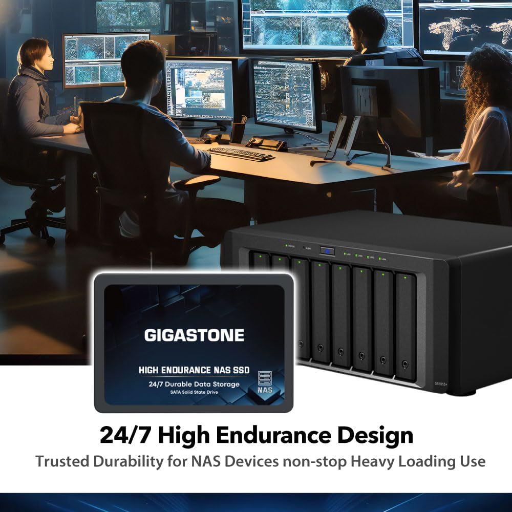 Gigastone 2TB NAS SSD Drive (8-Pack) 24/7 Durable TLC High Endurance RAID Data Storage Network Attached Storage 2.5" SATA Internal Solid State Hard Drives