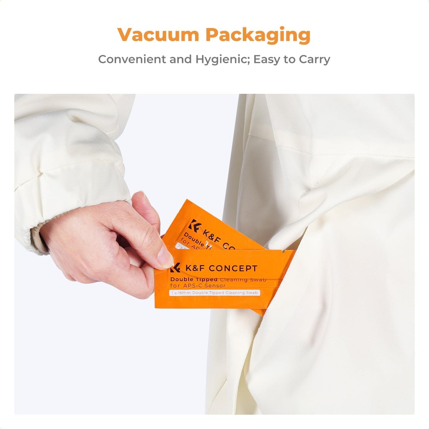 K&F Concept 14pcs Double Tipped 16mm APS-C Sensor Cleaning Swab, DSLR or SLR Digital Camera Cleaning kit and Full Frame Sensor Cleaning Swab