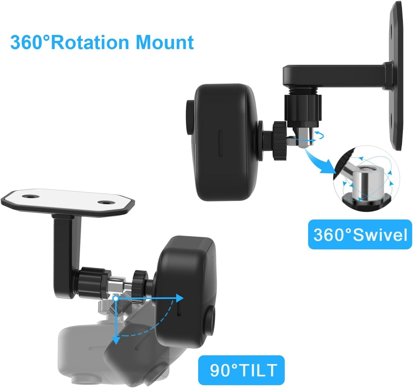 2 Pack 360 Degree Adjustable Mount for All-New Blink Outdoor (4th Gen, 3rd Gen) & Blink XT / XT2, Mini Camera Mounting Bracket, Wall Mount