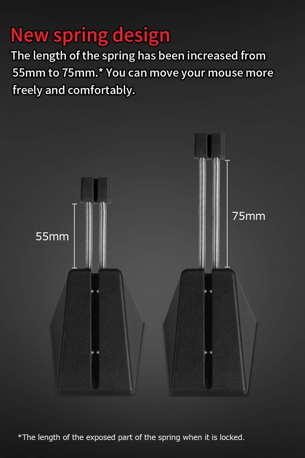 Hotline Games Mouse Bungee 3.0+ Mouse Cord Clip Cord Management System Fixer Holder for Esports FPS Game (3.0+ Black)