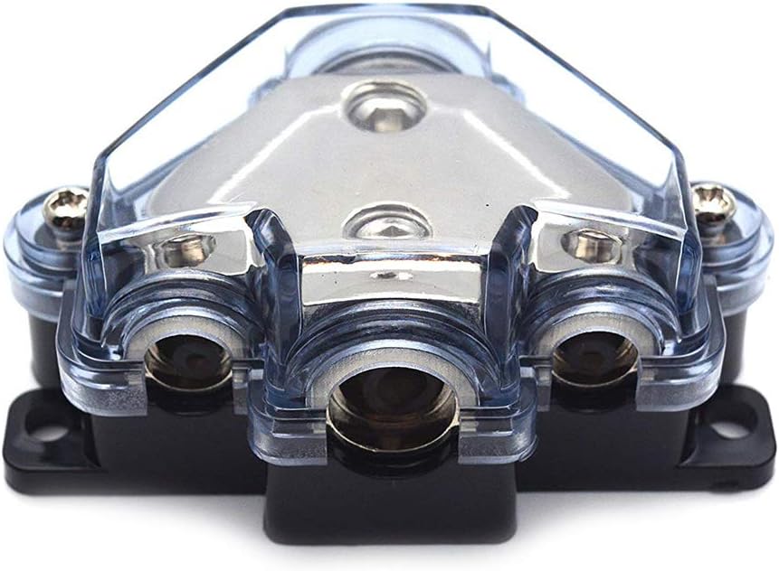 1pc Distribution Block 1 in 3 Ways Out Power Distribution Block Car Audio 1x4 Gauge Input 3x8 Gauge Output Ground Distribution Block for Automotive