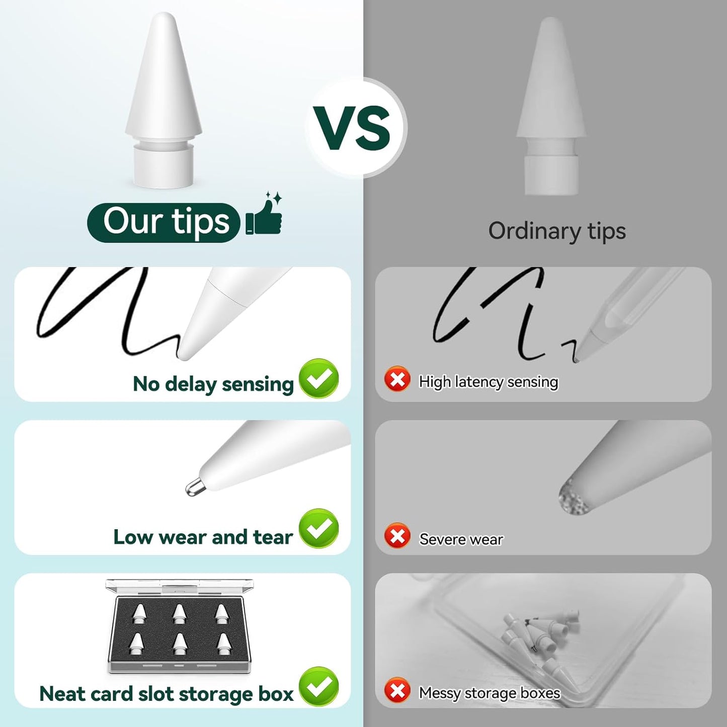 Inesore 8 Styles Replacement Tips for Apple Pencil Pro,Multiple Options Metal Durable Nibs Accessories for Apple Pencil Pro/2nd Generation/1st Gen/USB-C (8 Pack)