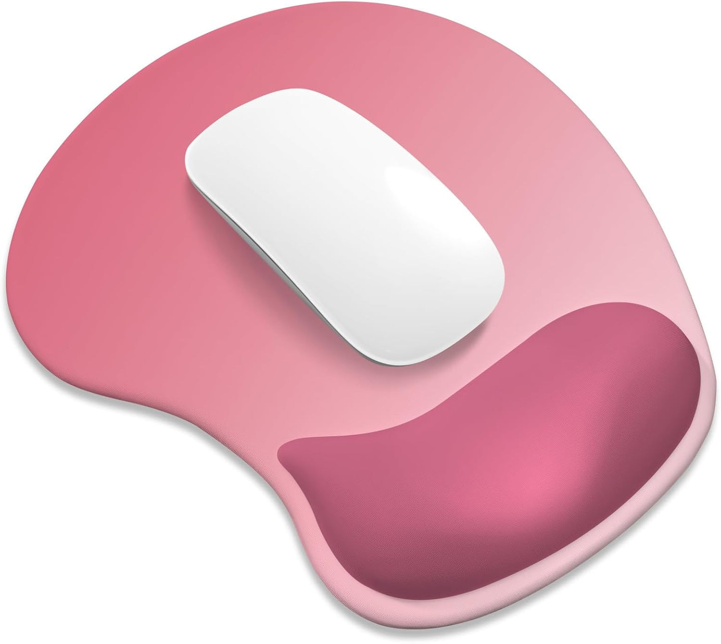 ITNRSIIET Ergonomic Mouse Pad, Cushioned Gel Wrist Rest, Non-Slip Base, Smooth Surface, Cute Multi-Color, 9.5 x 8.2 in, Pink Ombre