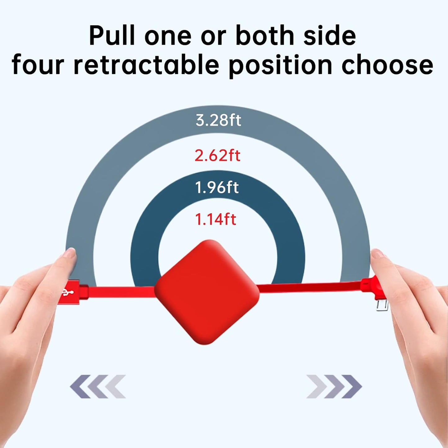 3 Pack Three in One Charging Cable Cord. 3 in 1 Charging Cable Retractable. Compatible USB C(Type-C)/Micro USB/IP, Compatible with Phone, Android, Tablet (Blue+Red+Green)